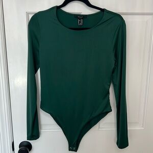 Dark Green Long Sleeve Bodysuit